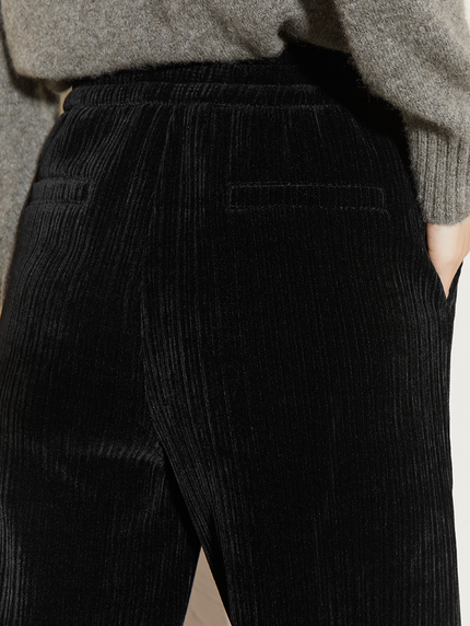 Women's Black Comfy Straight Fit Winter Pants