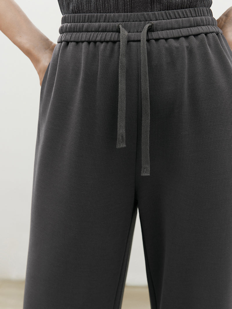 Dark gray wide leg summer pants