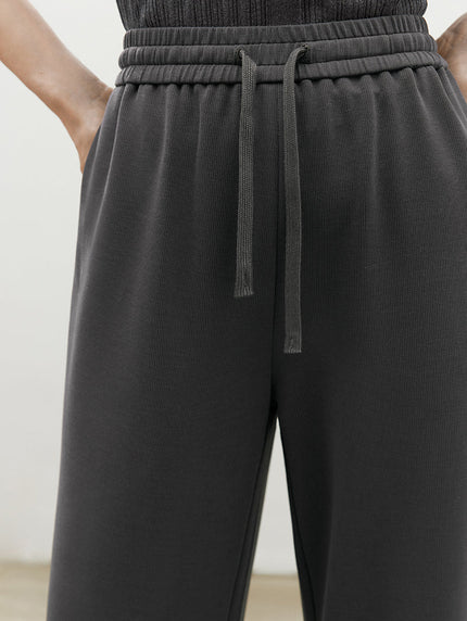 Pantalon d'été à jambes larges gris foncé