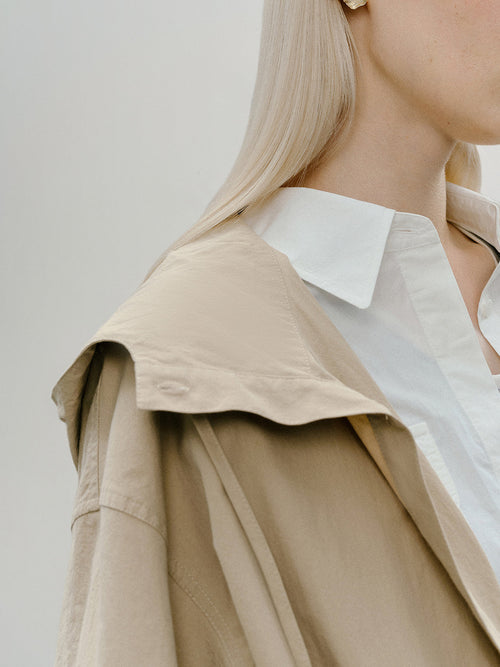 Charger l'image 1 dans la galerie. Cotton Hooded Rain Coat