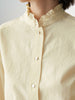 Light Yellow Blouse with Pleated Collar
