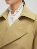 Women's Khaki Double Breasted Sheep Wool Trench Coat with Belt 5C8260861