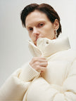 Women's White Collar Short Goose Down Jackets