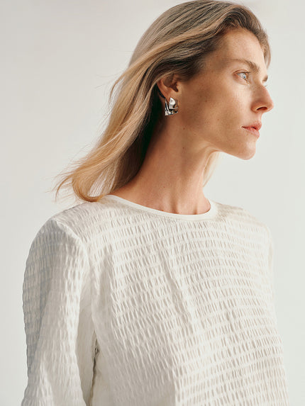 Textured silk blouse