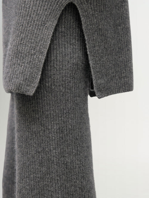 Load image 1 in gallery view. Women's Gray Wide Leg 100% Wool Knitted Pants