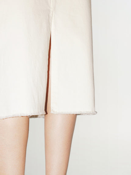 Women's Off-White Straight Fit Skirt