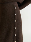 Women's Winter Brown Straight Fit Cashmere Knit Skirt