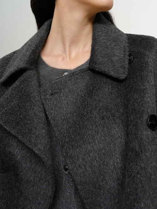 Charger l'image 1 dans la galerie. Wool-Mohair Double-Breasted Short Coat