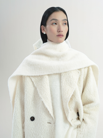 Ivory white wool coat