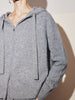 Women's Gray Zip Down 100% Cashmere Sweater Hoodie 5EA13S161