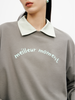 Women's Light Gray Round Neck Long Sleeves 100% Cotton Hoodie