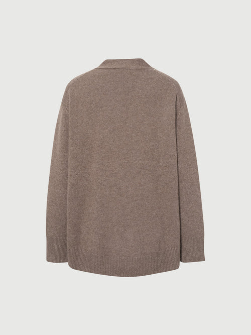 Load image 1 in gallery view. 100% cashmere long-sleeved button-up cardigan