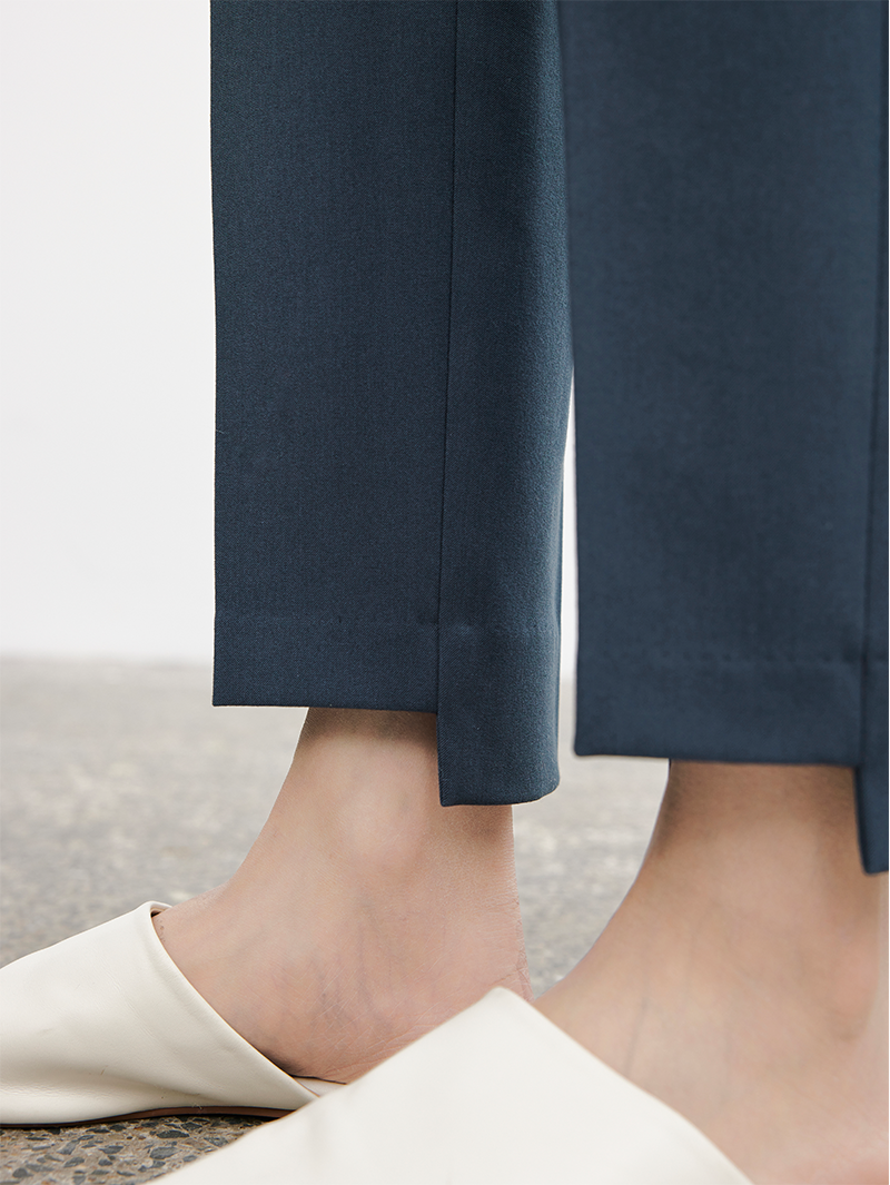 Women's Dark Blue Novelty Leg Design Trousers