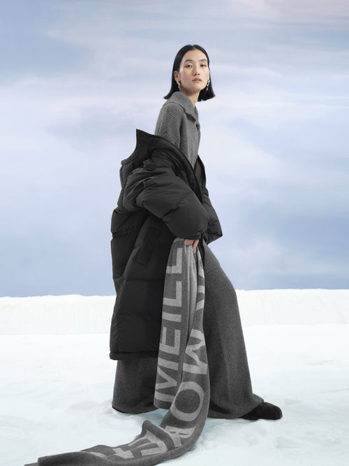 Carica immagine 1 in visualizzazione galleria. Women's Light Gray Alpaca Wool Scarf