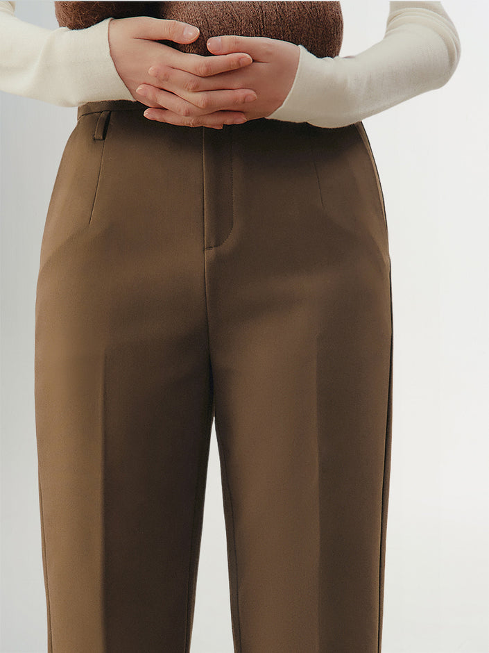 Pantalon marron café - Straight Fit