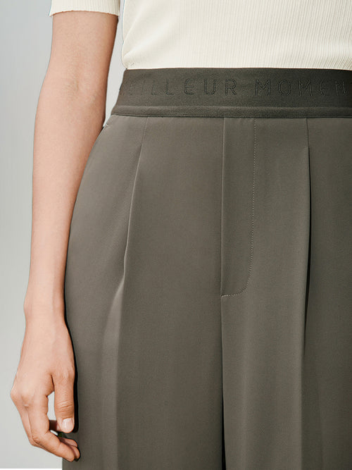Load image 1 in gallery view. Brown-khaki straight-cut pants