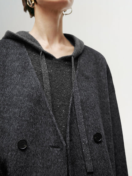 Dark gray wool and silk coat