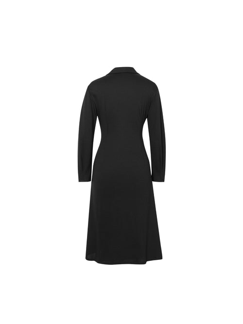 Load image 1 in gallery view. Women's Black Wide Leg Lyocell Dress