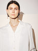 Women's White Notch Lapel Long Sleeves Silk Shirt