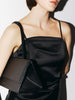 Women's Black Spaghetti Strap Breathable Acetate Slip Dress