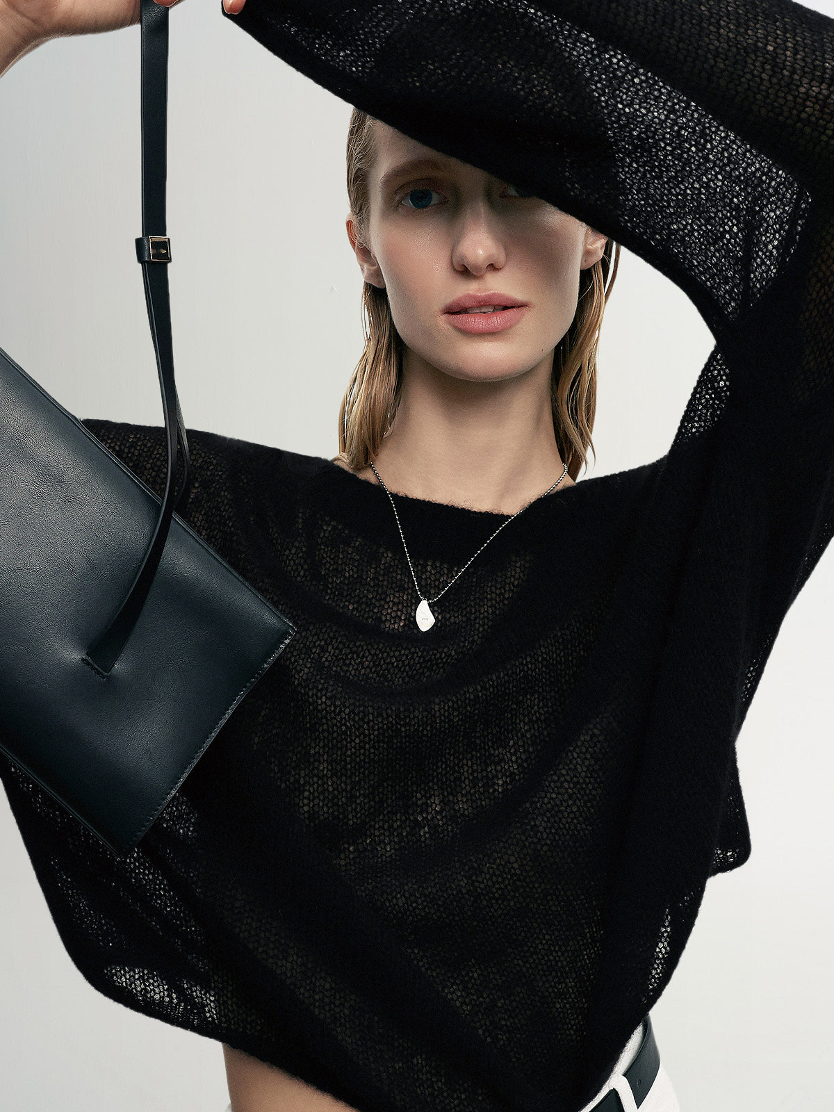 Cashmere-Silk Relaxed Pullover Sweater