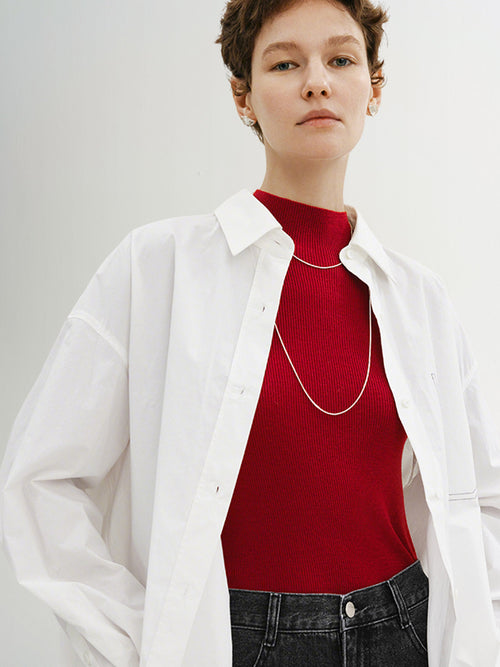 Charger l'image 1 dans la galerie. Chemise blanche à col pointu