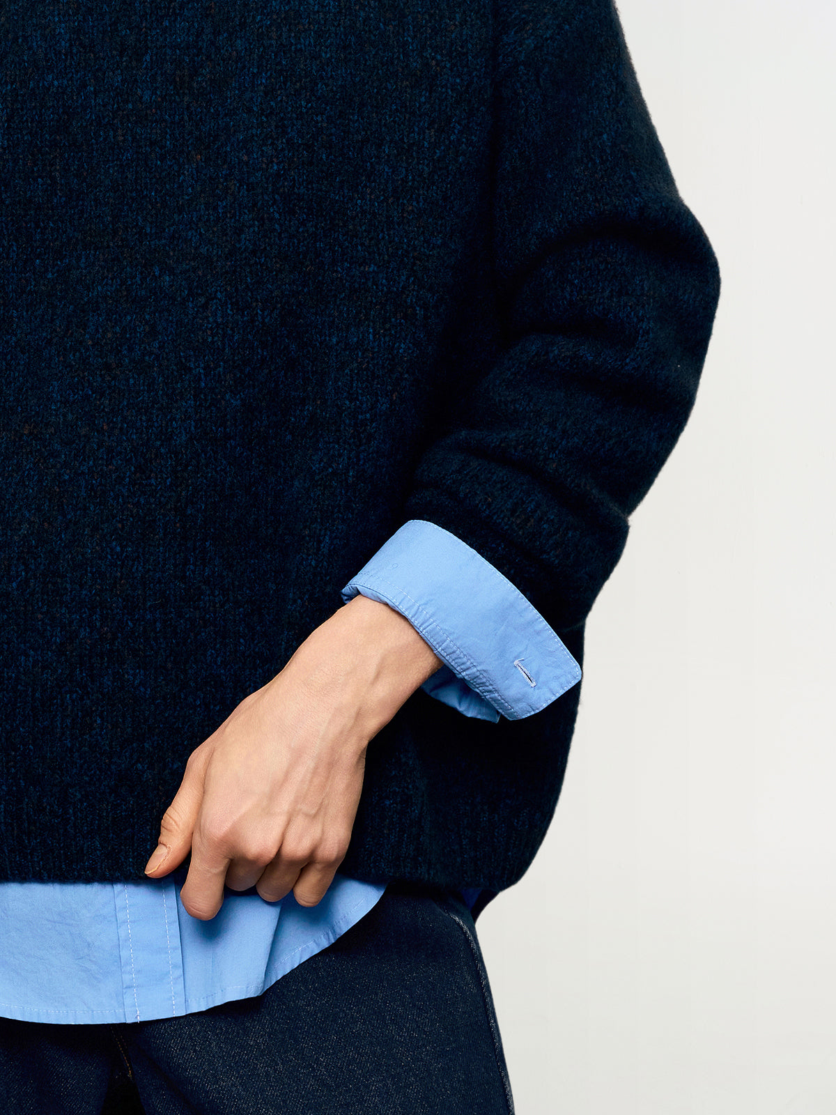 Crewneck Drop-Shoulder Silk-Cashmere Sweater