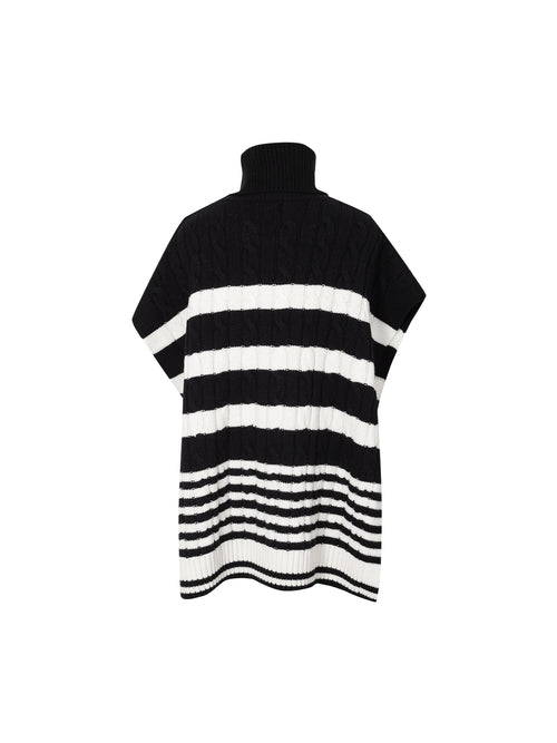Carica immagine 1 in visualizzazione galleria. Women's Black  High Neck 100% Wool Sweater