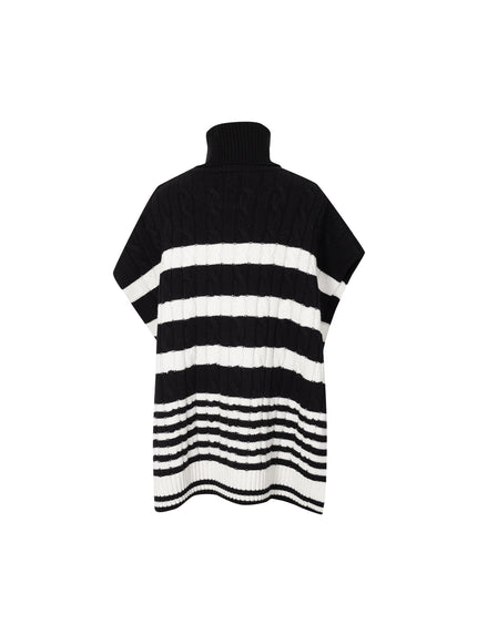 Women's Black High Neck 100% Wool Sweater