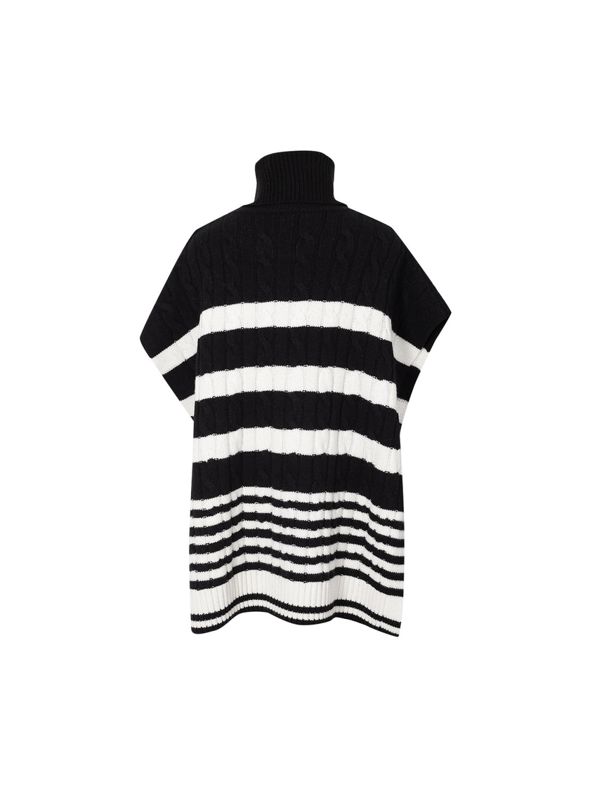 Women's Black  High Neck 100% Wool Sweater