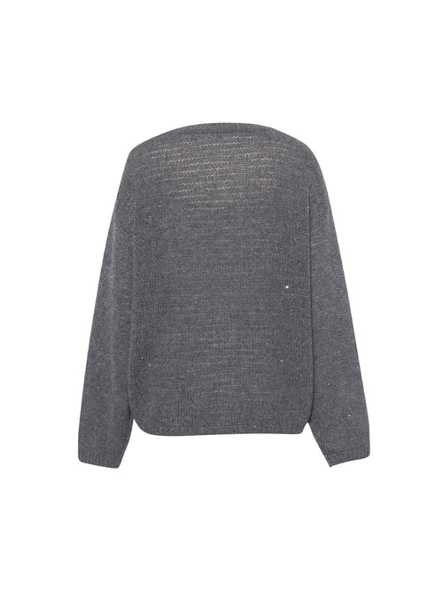 Load image 1 in gallery view. Cashmere Tiny Sequins Sweater
