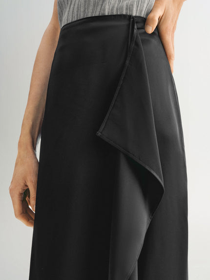Black satin skirt