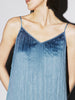 Pleated aqua blue dress