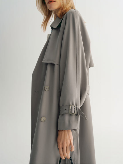 Fluid gray trench coat