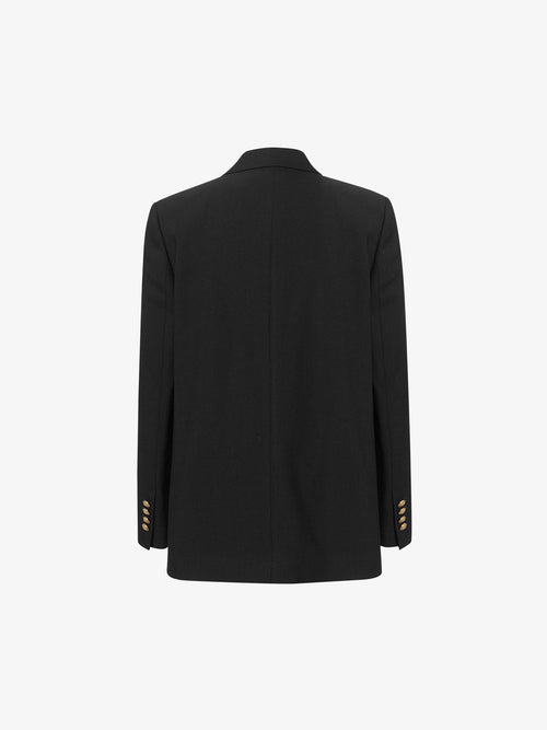 Charger l'image 1 dans la galerie. Blazer noir à revers pointe et manches longues