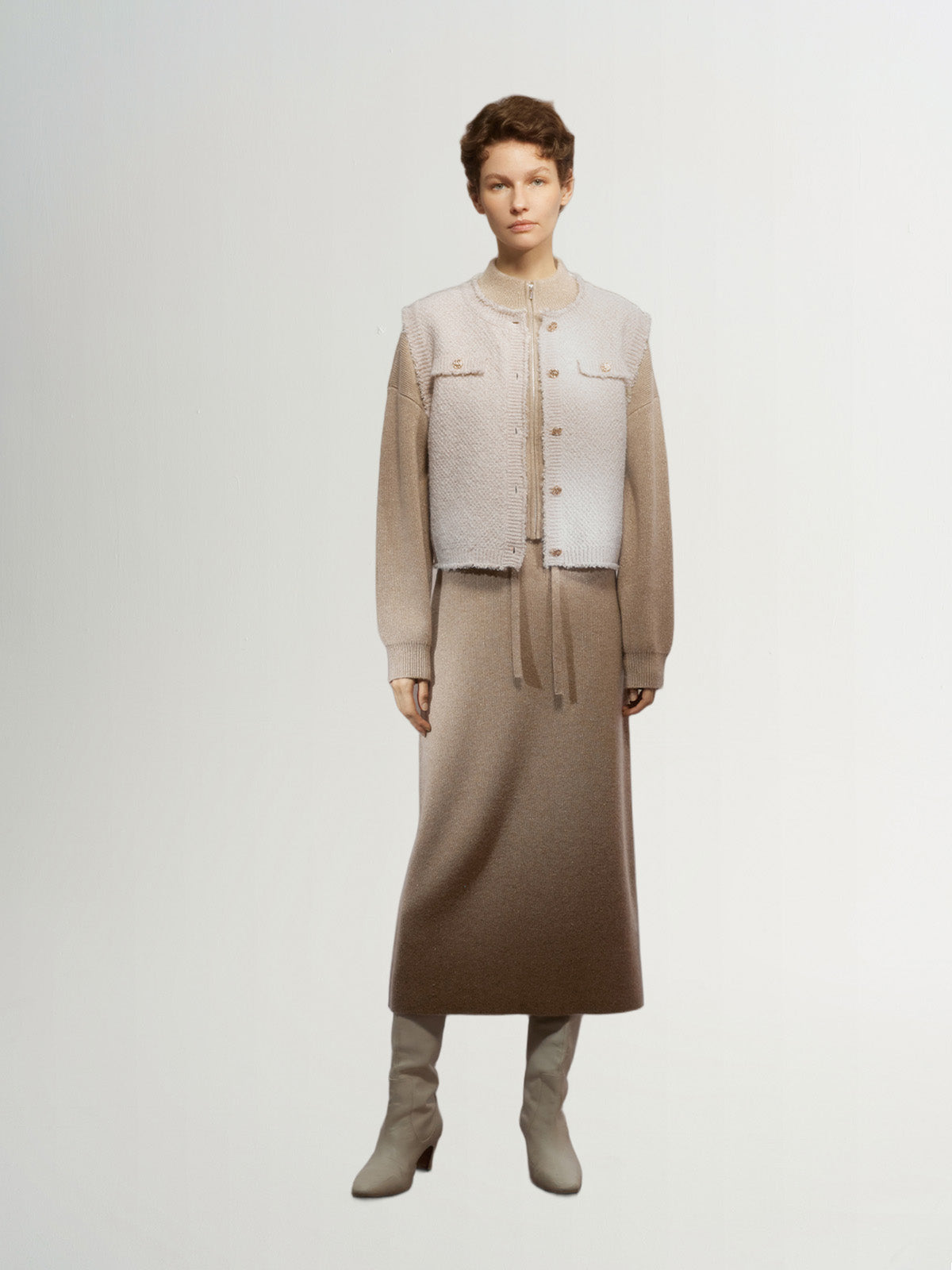 Jupe en laine marron