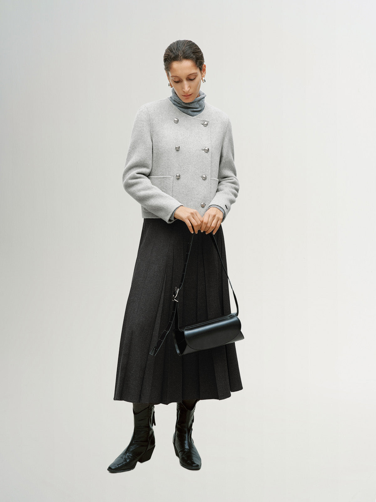 Pleated Midi Skirt