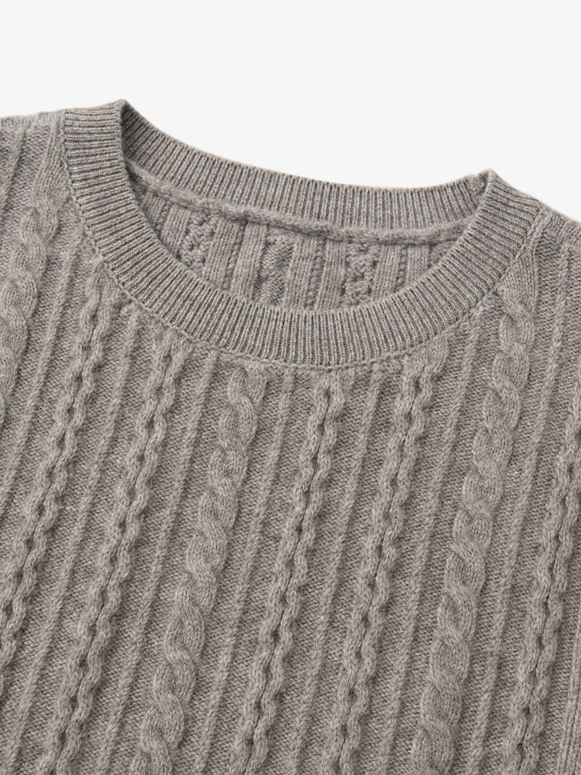 Women's Brown Wool Vest Splicing Cotton Dress