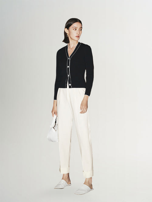 Load image 1 in gallery view. White hem pants