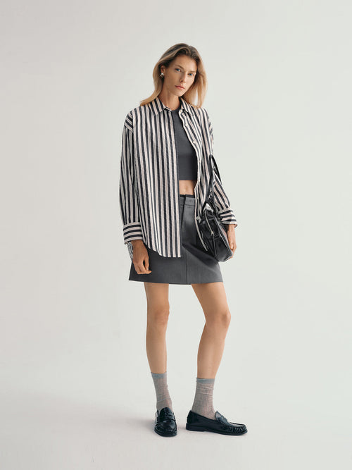 Charger l'image 1 dans la galerie. Vertical Stripe Cotton Blend Shirt