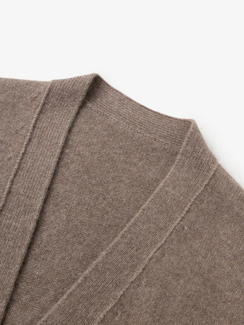 Load image 1 in gallery view. 100% cashmere long-sleeved button-up cardigan