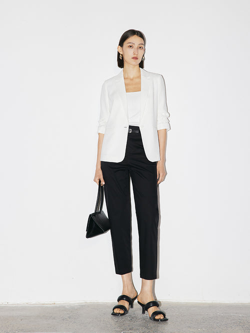 Load image 1 in gallery view. Black slim fit pants