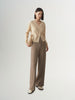 Pantalon marron à coupe droite