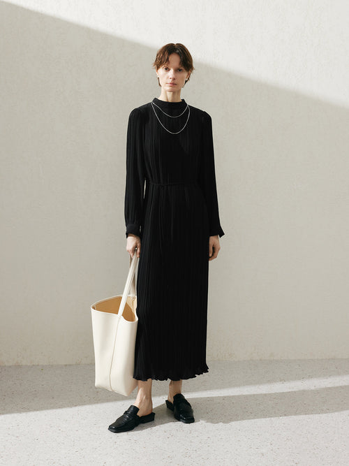 Load image 1 in gallery view. Black belted dress