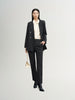 Classic black double-breasted collared blazer