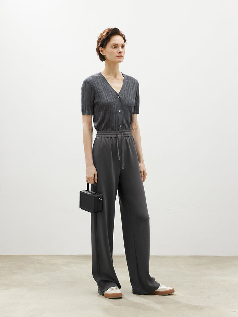 Dark gray wide leg summer pants