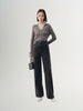 Women's Gray Polo Neck Long Sleeve Kintwear