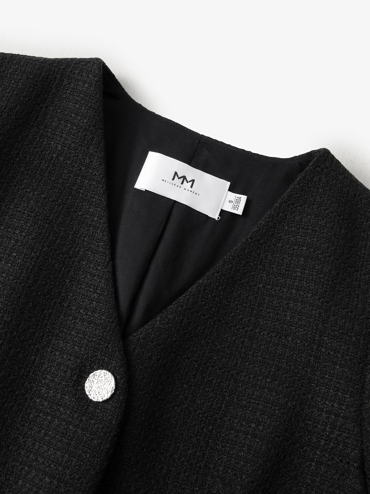 Veste courte en tweed noire