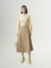 Light Yellow Blouse with Pleated Collar