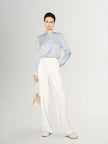 Blue silk shirt